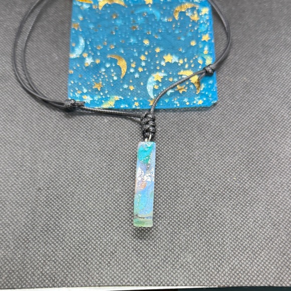 Handmade Jewelry - Blue and Green Resin Pendant Necklace